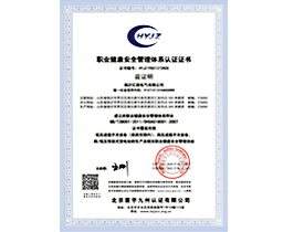 職業(yè)健康安全管理體系認(rèn)證證書(shū)